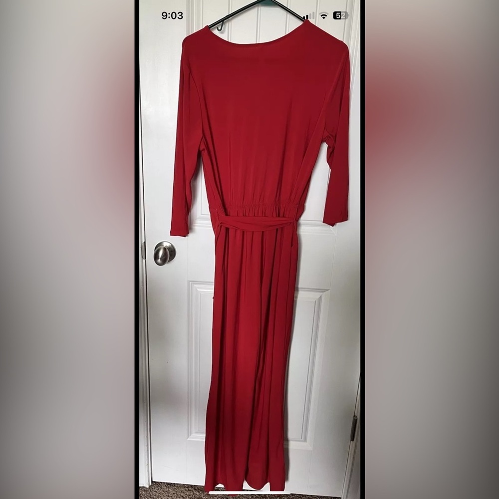 Ny Collection size Large Red Jumpsuit NWOT